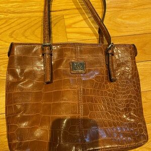 Anne Klein Crocodile-Embossed Tote Bag